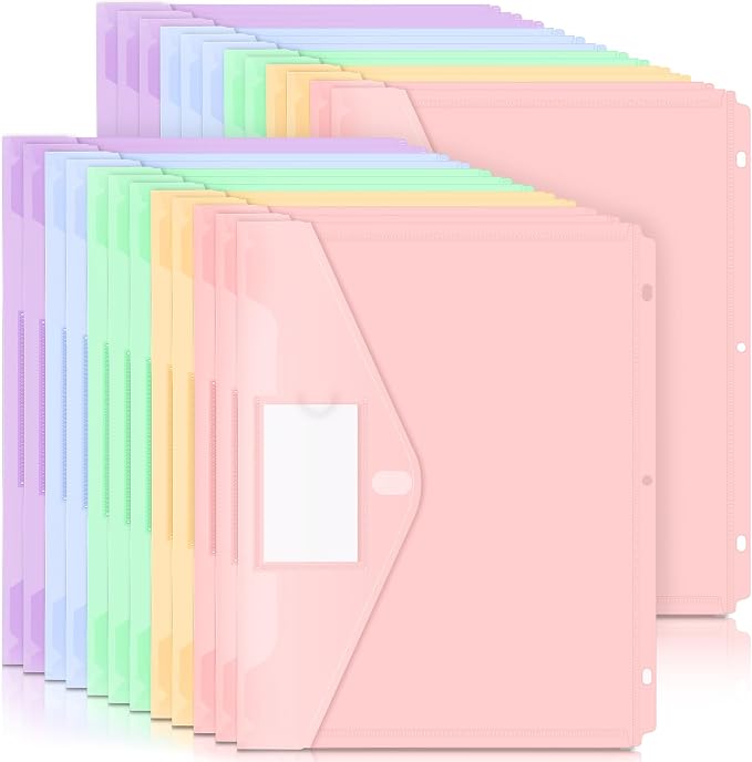 Forvencer Binder Pocket, 24 Pack Super Heavyweight Plastic Folders by Forvencer