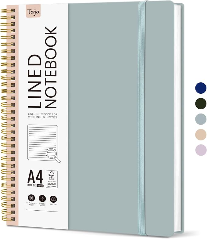 Taja Spiral Lined Notebook, 8.5"x11" Notebooks by Taja