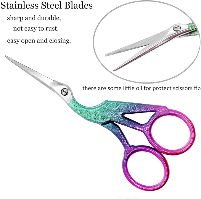 BIHRTC 4.5Inch Small Sewing Crochet Scissors Sharp Tip Stainless Steel Scissors - Image 3