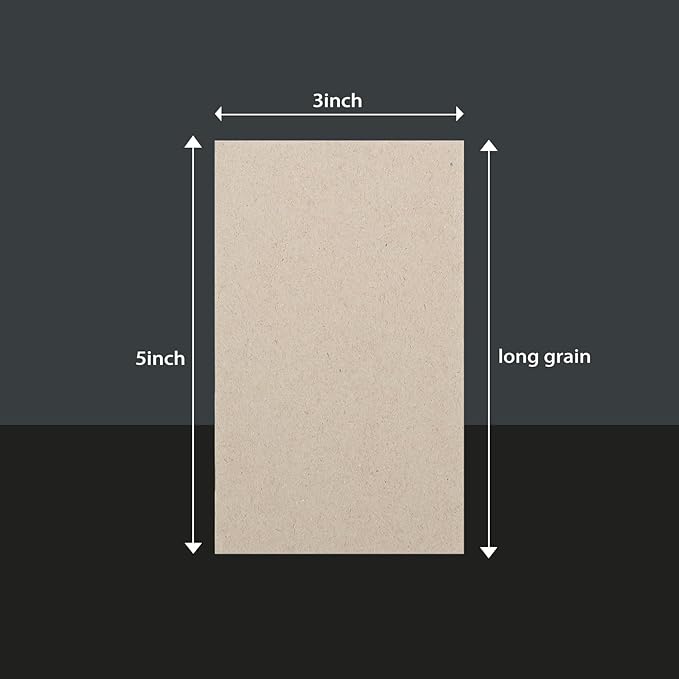 25 Pcs Book Board, Binder Board, Cover Board, Heavy Duty Chipboard for Book Binding, DIY Cardboard (Gray, 3 x 5 Inch 80PT)-DeskLoop Office