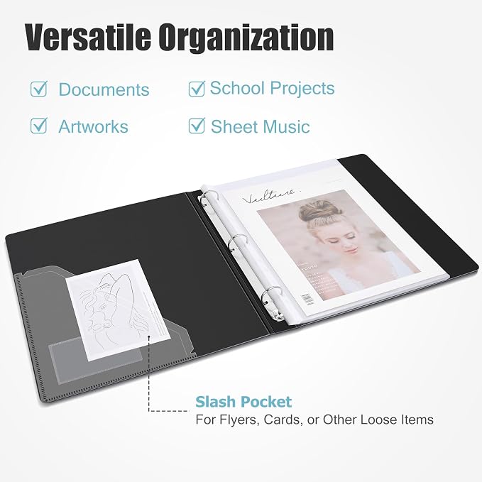 Uquelic 80-Pocket Binder with Plastic Sleeves, High-Capacity Document Organizer - Image 2