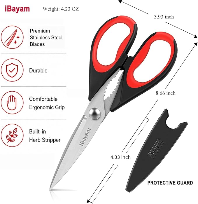 iBayam Kitchen Scissors All Purpose Heavy Duty 2 Pack - Image 4