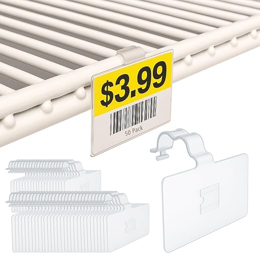 2.25" L x 1.25" H Plastic Cooler/Refrigerator UPC Label Holder Clip Organizer by STOREFIXTURESDIRECT