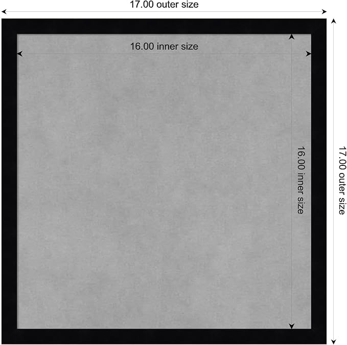 Amanti Art Black Framed Magnetic Board 17x17 Small Vision Board - Image 3