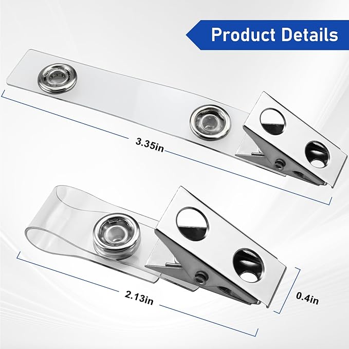 100Pcs Premium Metal Badge Clips - Image 3
