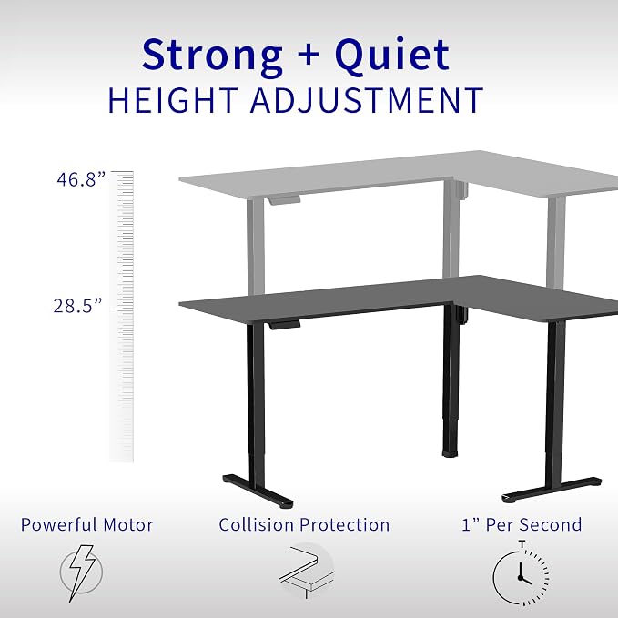 VIVO Electric Corner 84 x 63 inch L-Shaped Standing Desk, Memory Height - Image 3