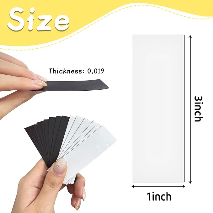 50Pcs Dry Erase Magnetic Labels White Name Tags Reusable Strips Whiteboards - Image 5