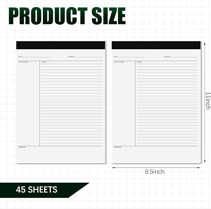 PerKoop 4 Pcs Writing Note Pads Notes System 8.5 x 11 Inches College Ruled - Image 3