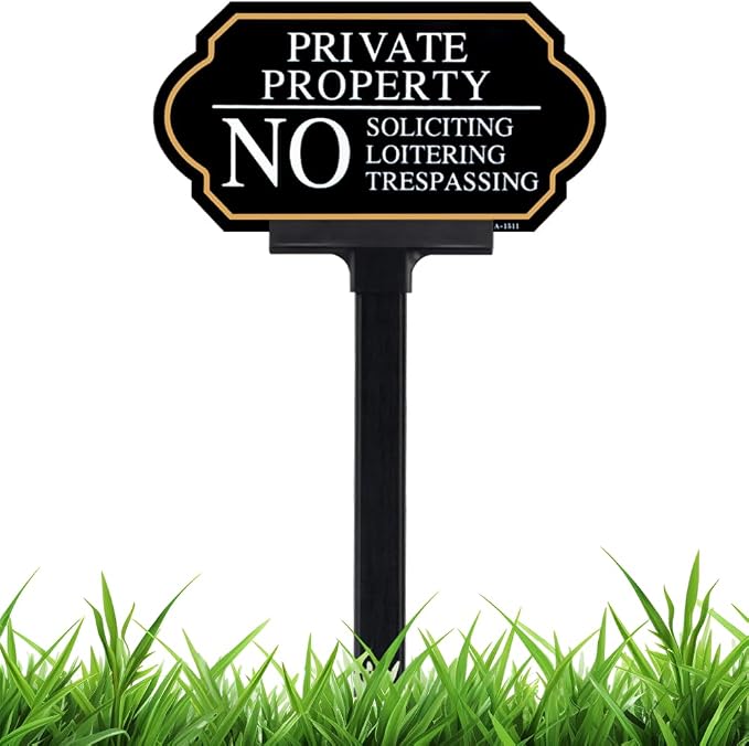 Private Property No Trespassing Sign by DXSIGN