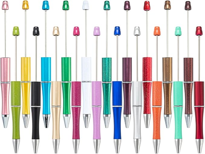 PASISIBICK 20 Colors Plastic Beadable Pens, 20 Pieces - Image 9