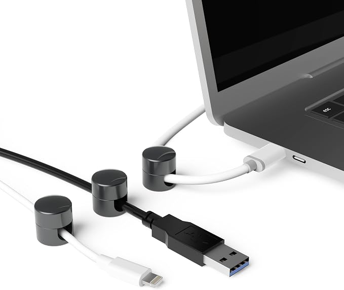 ICONIT Cable Anchors for Desk Organization Gun Metal | Premium Aluminum Cord - Image 3
