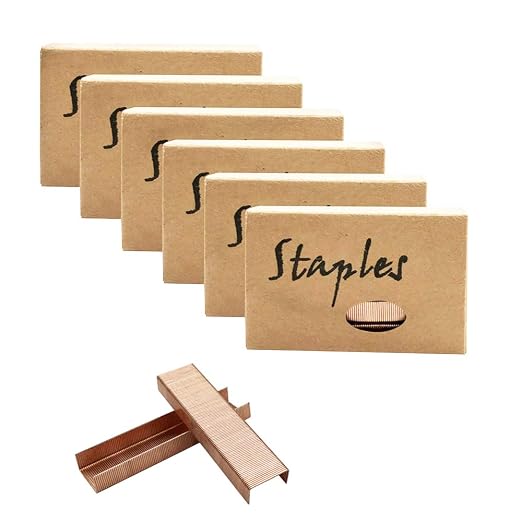 Rose Gold 26/6 Standard Staple Set 12mm Width 1000/Box 6 Boxes/Pack 6000 Count by MEIYITIAN