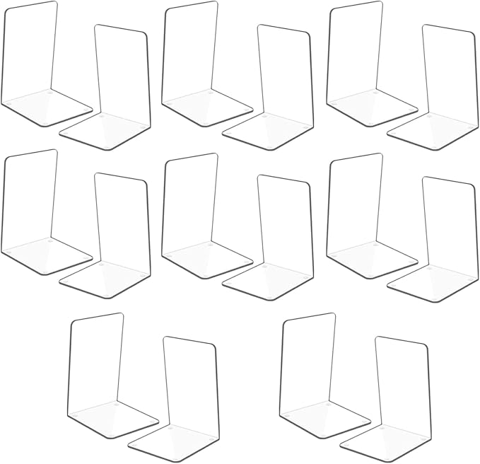 Adwikoso Clear Acrylic Book Ends, Non-Slip Book Holder Stand, Decorative Book by Hiziwimi