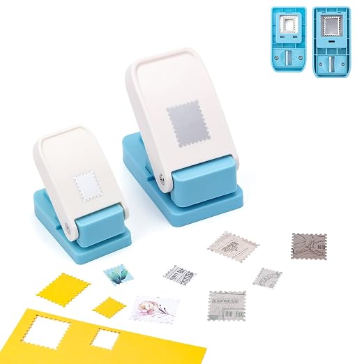 BAOFALI 2Pcs/Set Stamp Punch, 0.6 x 0.5 inch, 1 x 0.8 Inch, Rectangular Stamps by BAOFALI