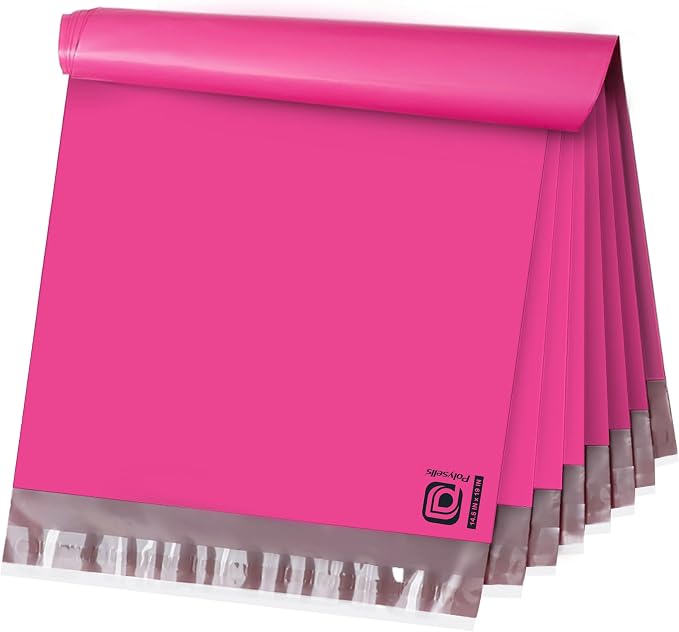 POLYSELLS 100 pcs 14.5x19 Inches Pink Poly Mailers Shipping Envelopes, Strong by POLYSELLS