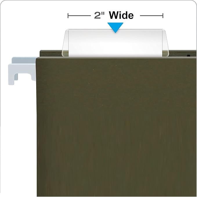 1InTheOffice Plastic Clear Tabs, and Inserts 2" x 5/8" - Image 2