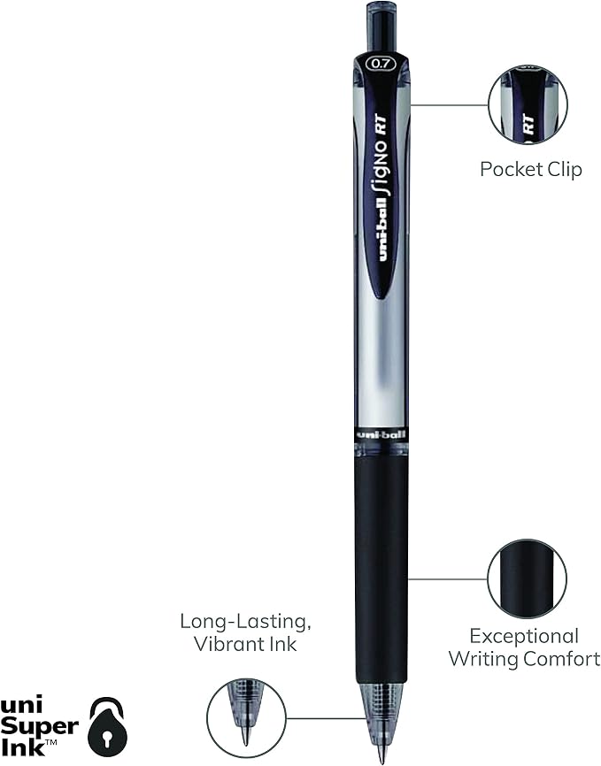 uniball Signo Gel Pen, Retractable, Medium 0.7 Mm - Image 7