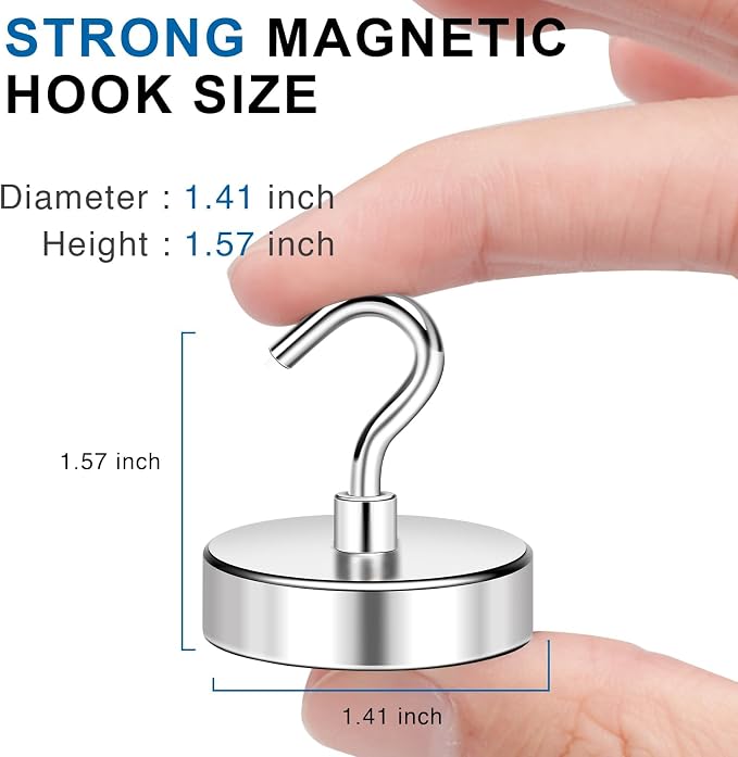 LOVIMAG Magnetic Hooks, 170lbs+ Strong Magnetic Hooks - Image 2