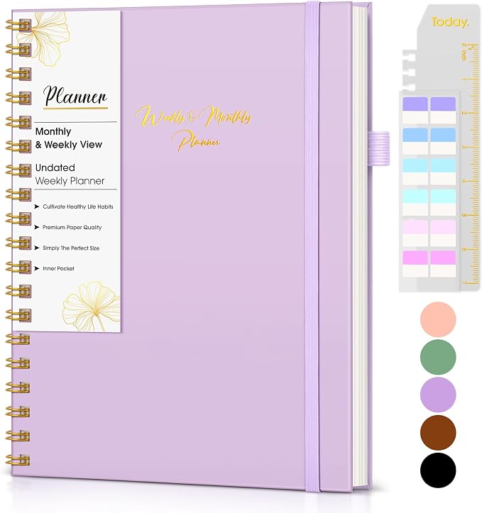 Undated Weekly and Monthly Planner, B5 Large Weekly To Do List Notebook by FABLSOTH