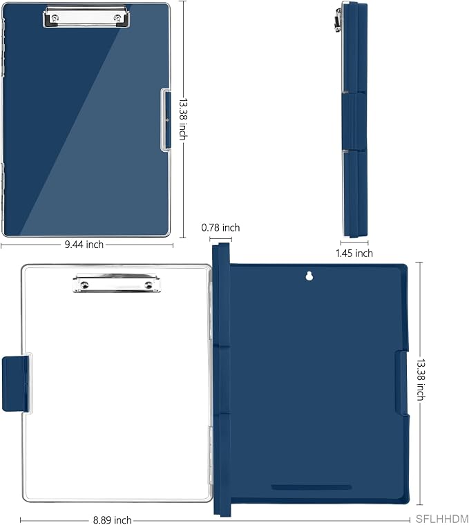 SFLHHDM Clipboard with Storage, Heavy Duty Clip Boards 8.5x11 with 2 Storage - Image 2