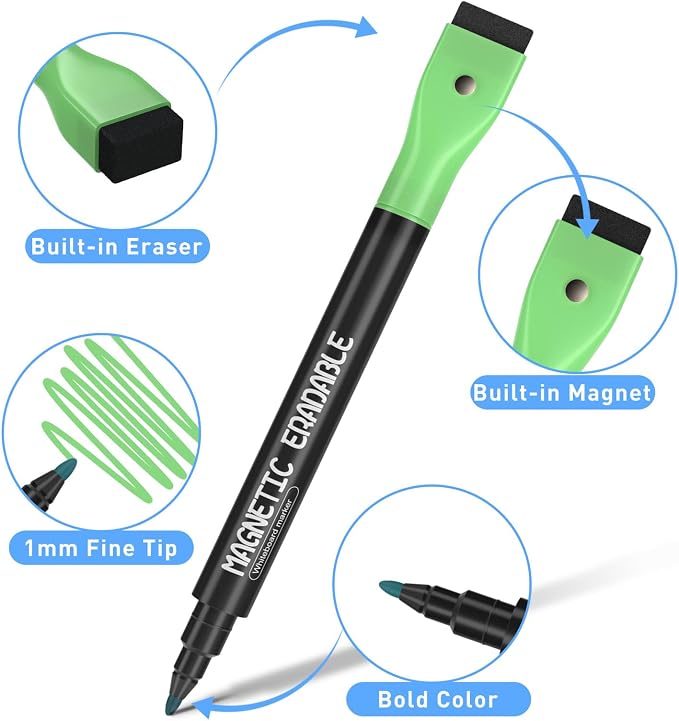 Magnetic Whiteboard Markers, Erasable Dry Erase Marker - Image 2