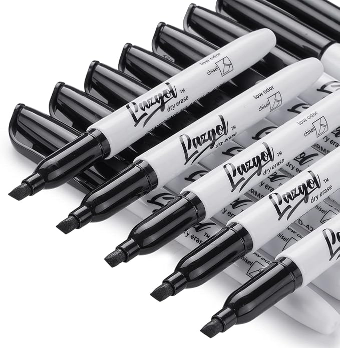 LAZGOL Dry Erase Markers Bulk, 96 Pack Black Dry Erase Markers Chisel Tip - Image 5