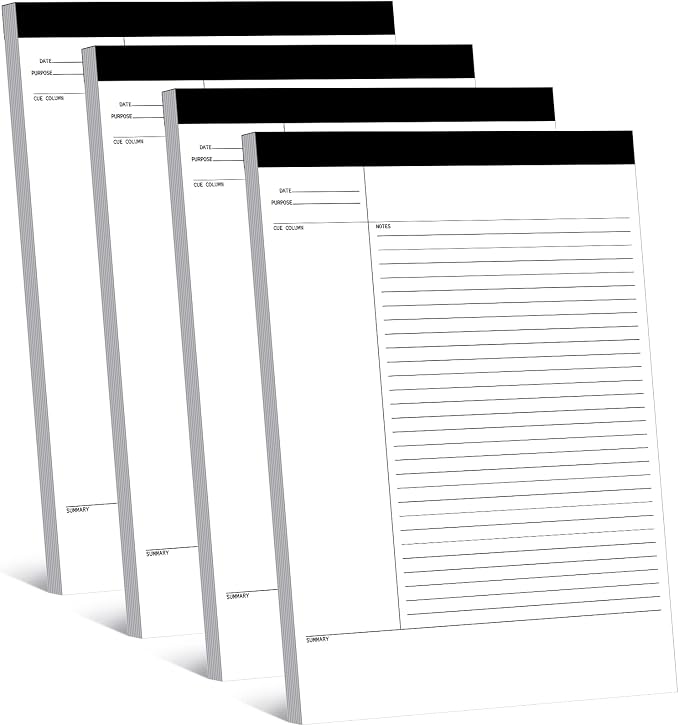 Outus 4 Pack Legal Pads 8.5" x 11.75" 50 Sheets/writing Notepad by Outus