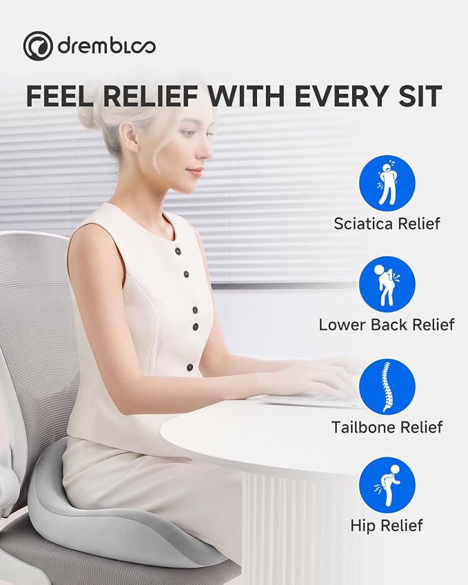 Extra Large Seat Cushion, Premium Memory Foam Office Chair Cushions - Image 7