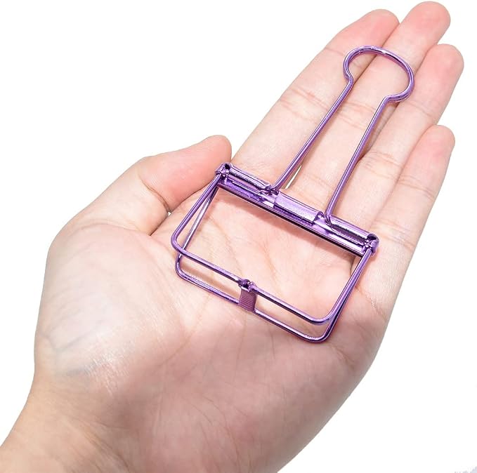 Extra Large Binder Clips 2 Inch, Big Paper Clamps Purple - Image 4