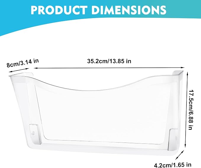 EASEPRES 6 Pack Clear Single Pocket Hanging File Organizer, Plastic Wall Mount - Image 2