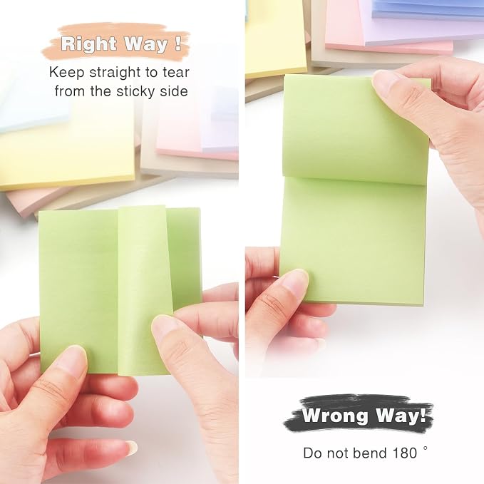 Osboo Sticky Notes 3x3 Inch, 12 Pack, 12 Pastel Multi Colors Note Pads - Image 4