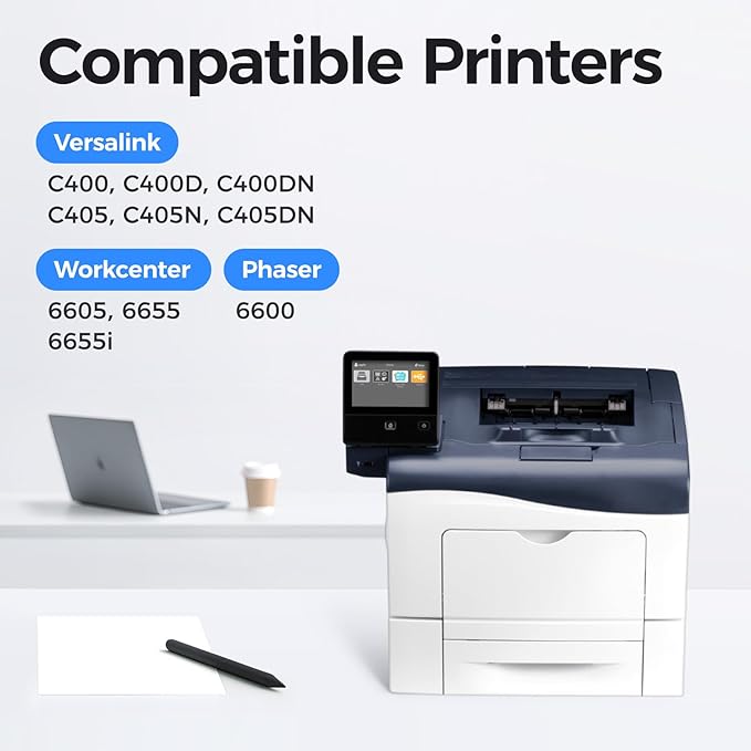 C400 C405 Drum Unit 108R01121 Imaging Drum（Black Cyan Magenta Yellow 4-Pack） Replacement for Xerox Versalink C400 C400D C400DN C405 C405N C405DN Phaser 6600 Workcenter 6605 6655 6655i Color Printer-DeskLoop Office