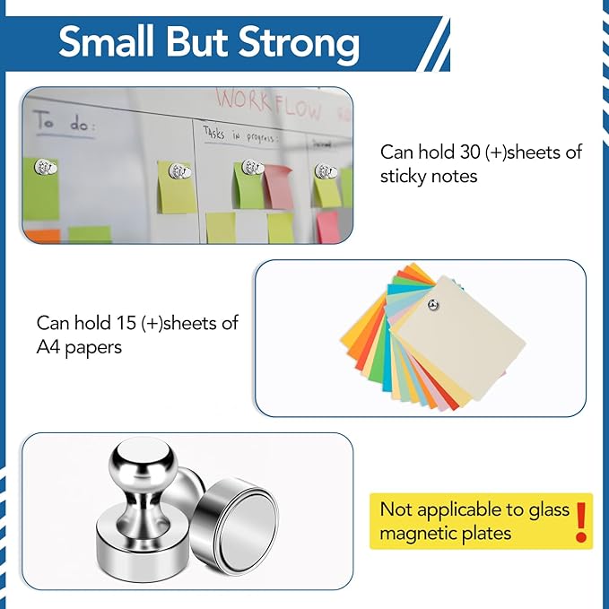 LOVIMAG Refrigerator Magnets, 28Pcs Strong Fridge Magnets for Refrigerator, Small Neodymium Magnets for Whiteboard, Metal Push Pin Magnets for Kitchen, Office, School, Locker, Map Decorative-DeskLoop Office