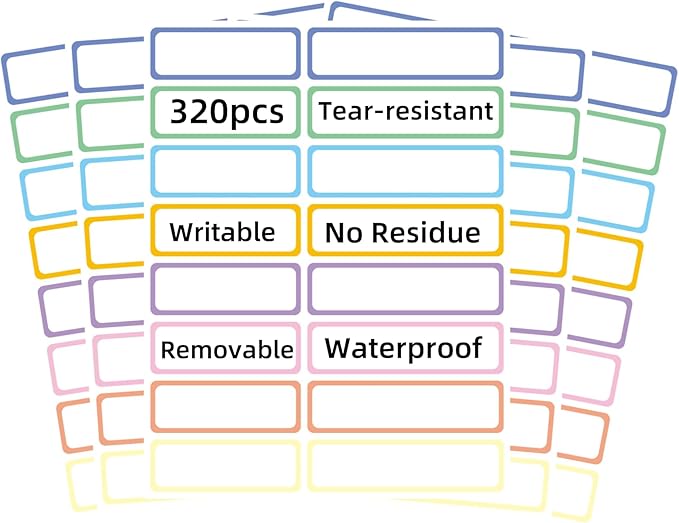Removable Waterproof Labels 320 pcs by Unknown