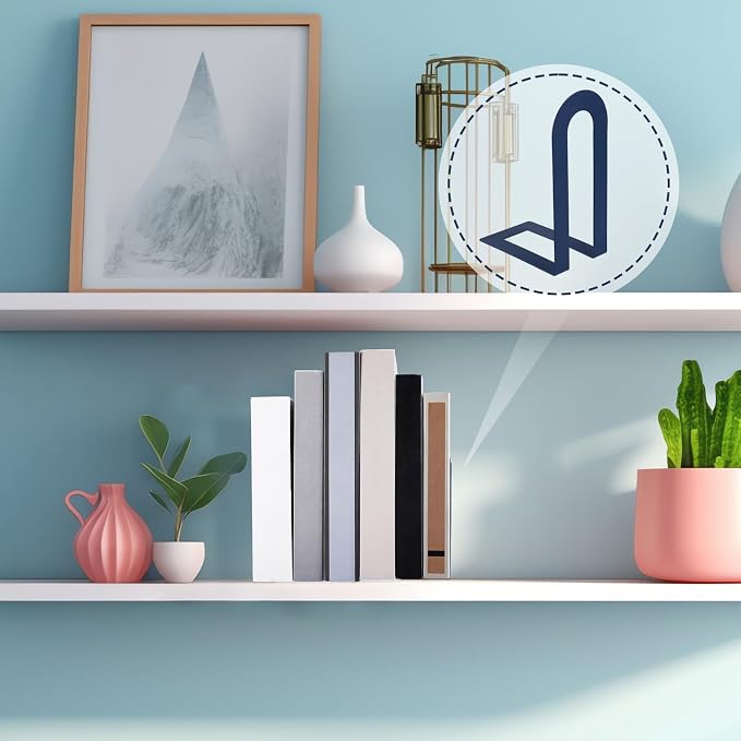 Chunful 6 Pcs Blue Modern Metal Book Ends - Image 7