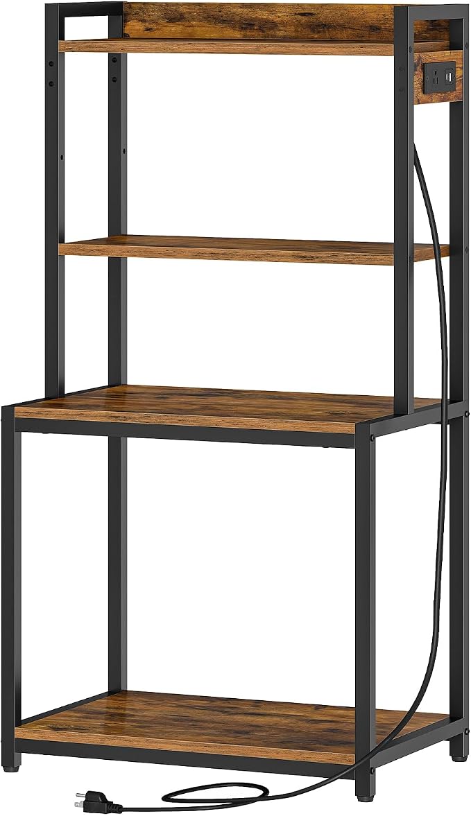 HOOBRO Printer Stand with Charging Station, 4-Tier Printer Table with Storage - Image 9