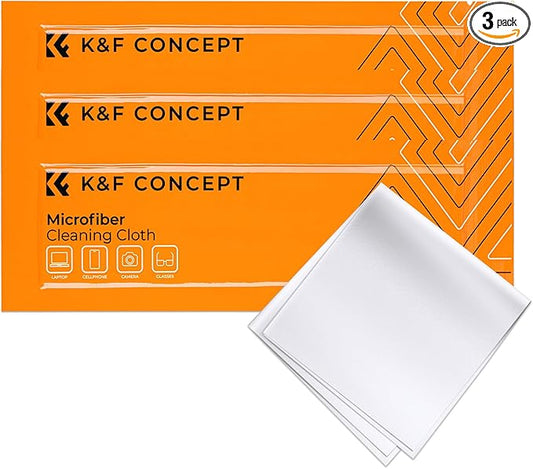K&F Concept 3 Pack Microfiber Cleaning Cloths, 6x6in Glasses Cleaning Cloths, Premium Camera Lens Cloth for Photography, Glasses, Screens & More-DeskLoop Office