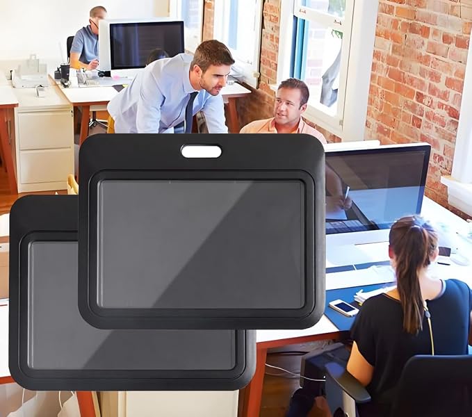 15 Pack Sliding ID Badge Holder Horizontal Hard Plastic Card Case Protector - Image 6