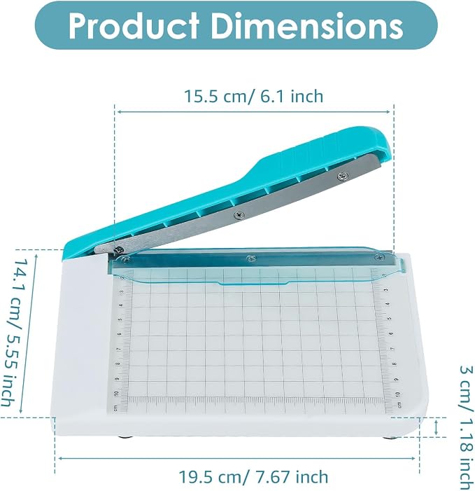 Small Paper Cutter 6 inch Cut Length, Non Slip Paper Trimmer Compact and - Image 3