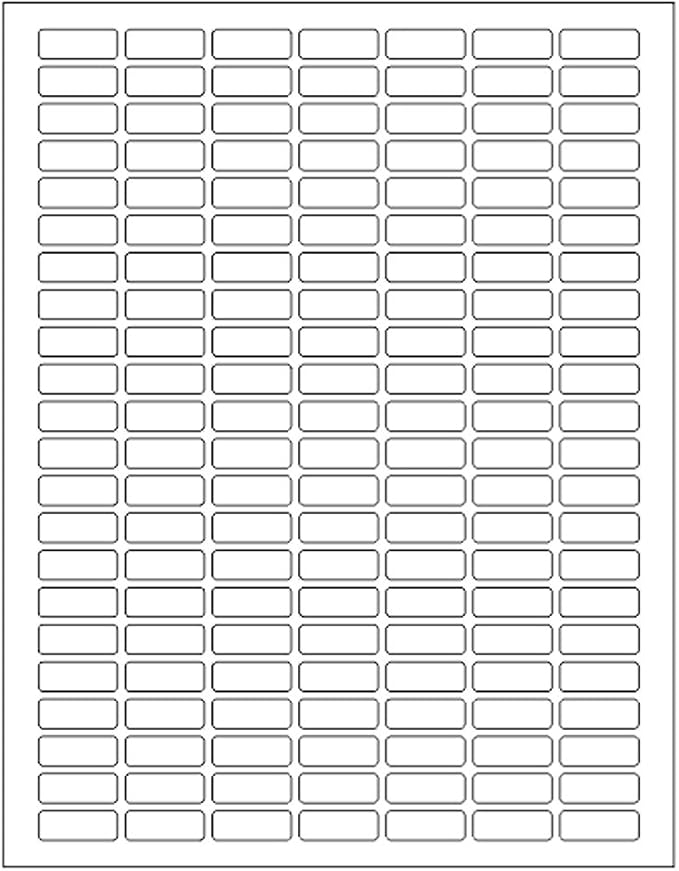 Small Sticky Labels White Rectangular Labels 1" x 0.375 + Bonus Color Labels by RoyalGreen