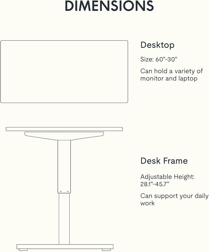 FLEXISPOT EN1 Bamboo One-Piece Standing Desk, 60 x 30 Inches Ergonomic Desk - Image 6