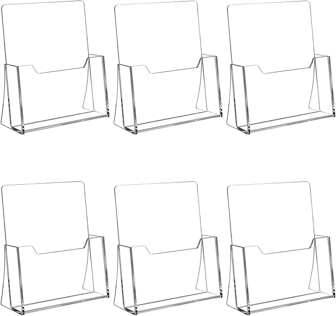 Acrylic Brochure Holder 8.5 x 11 inch 6 Pack by SUNQEBO