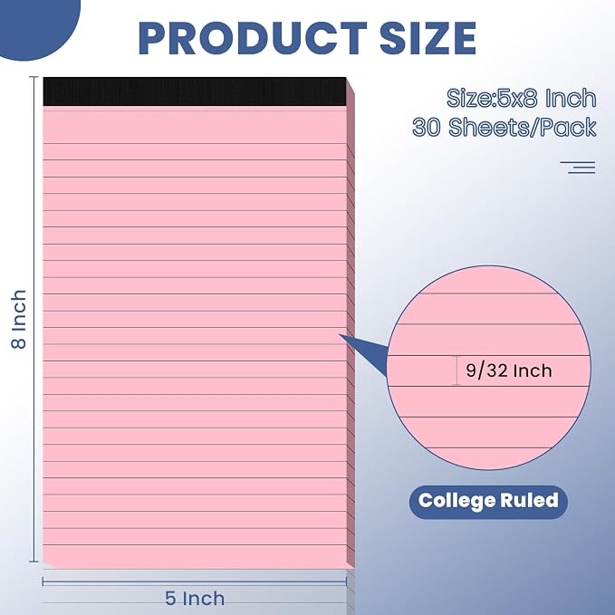6pcs Small Note Pads, Colored Notepads 5x8 College Ruled Notebook, Writing Pads - Image 2