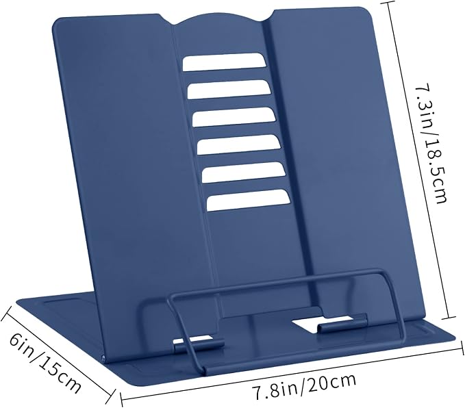 MSDADA Book Stand Metal Reading Rest Book Holder Adjustable Cookbook Documents - Image 5
