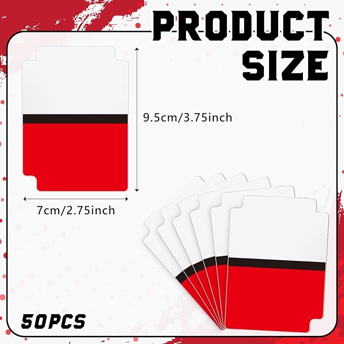 50pcs Red and White Trading Card Dividers Plastic Index Card Storage Dividers with Tabs Card Separators for Sports Recipe Game Card Organize-DeskLoop Office