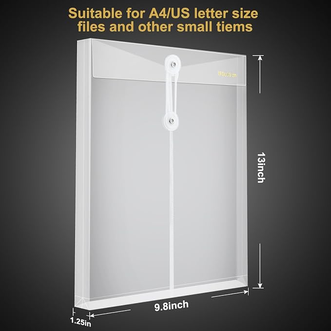 6 Pack Clear Folders for Documents Plastic Envelopes - Image 3