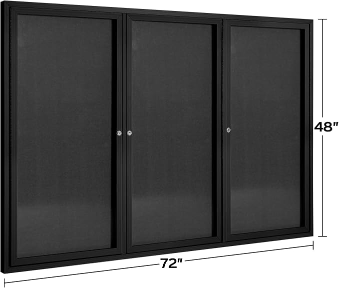 INNOVART Enclosed Bulletin Board 72” x 48”, Lockable Fabric Noticeboard - Image 2