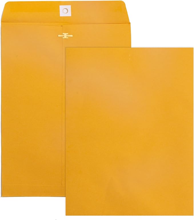 Clasp Envelopes 9x12, 100 GSM Paper, 100 Pack Goefun Brown Kraft Manilla by Goefun