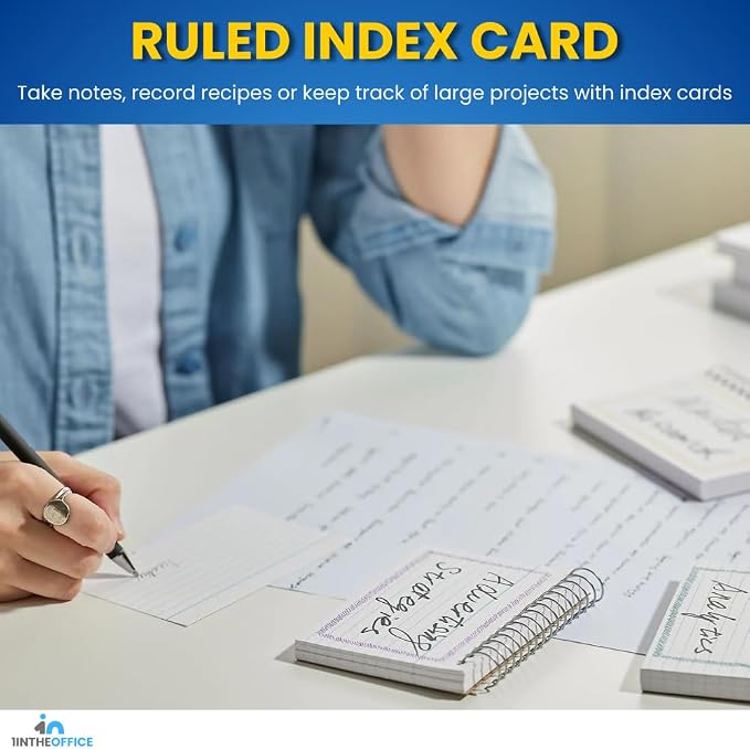 1InTheOffice Spiral Bound Index Cards 4x6 Ruled, 50 Cards/Pack, 3 Packs - Image 6
