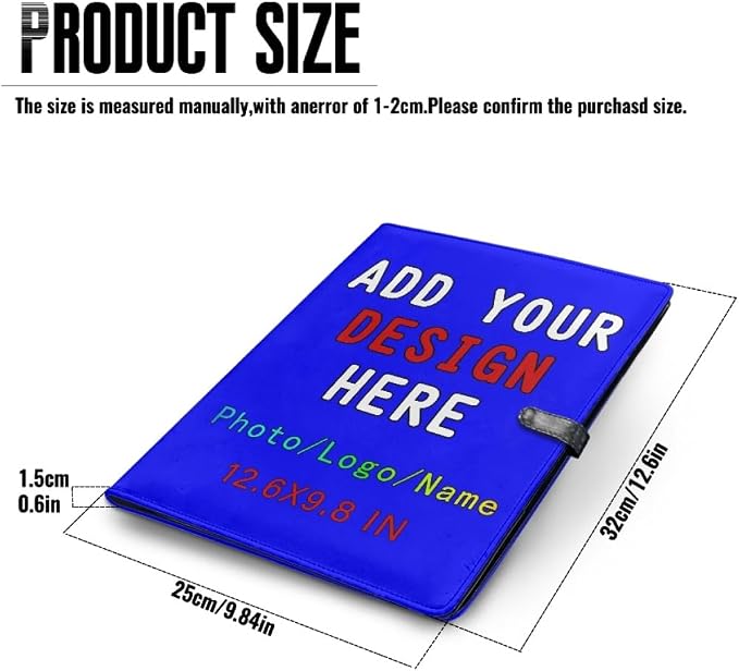 Personalized Leather Portfolio for Men Women, Custom Logo/Text/Photo Binder - Image 4